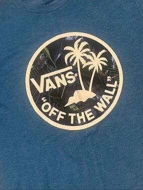Medium Vans Blue Palm 'Off The Wall' Graphic Tee